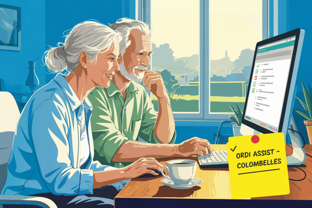Assistance informatique à domicile pour seniors à Colombelles. ORDI ASSIST vous guide avec pédagogie depuis Ranville.