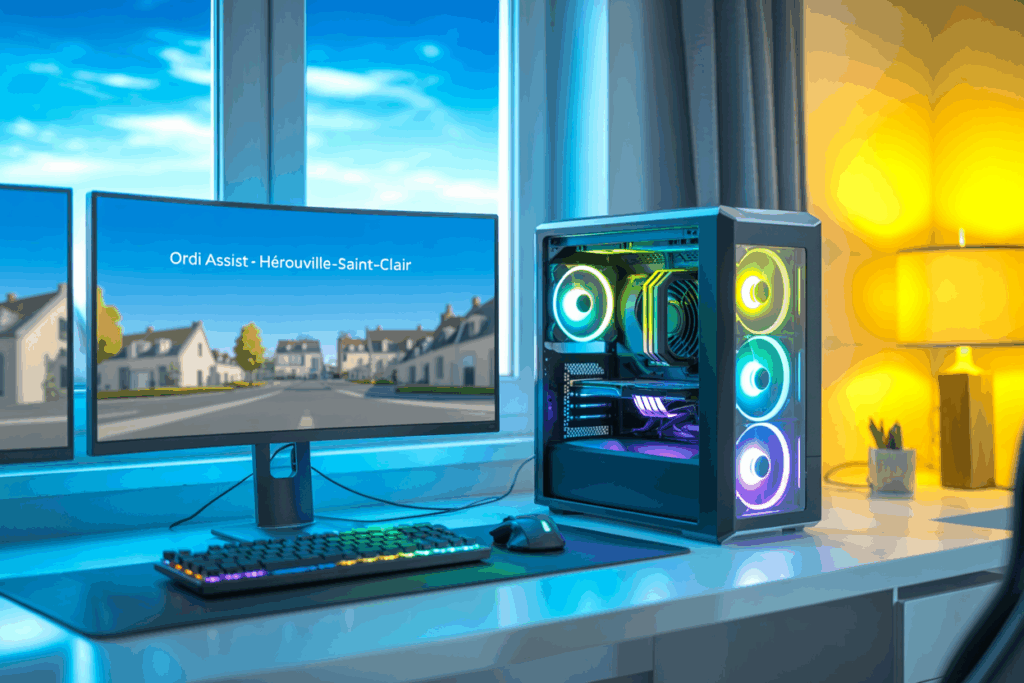 Besoin d’un technicien informatique à domicile à Hérouville ? ORDI ASSIST assemble votre PC gamer sur mesure, testé et optimisé chez vous.