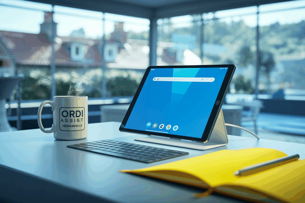 Apprendre à utiliser une tablette Android simplement à Hermanville-sur-Mer avec ORDI ASSIST, accompagnement à domicile pour tous les niveaux.