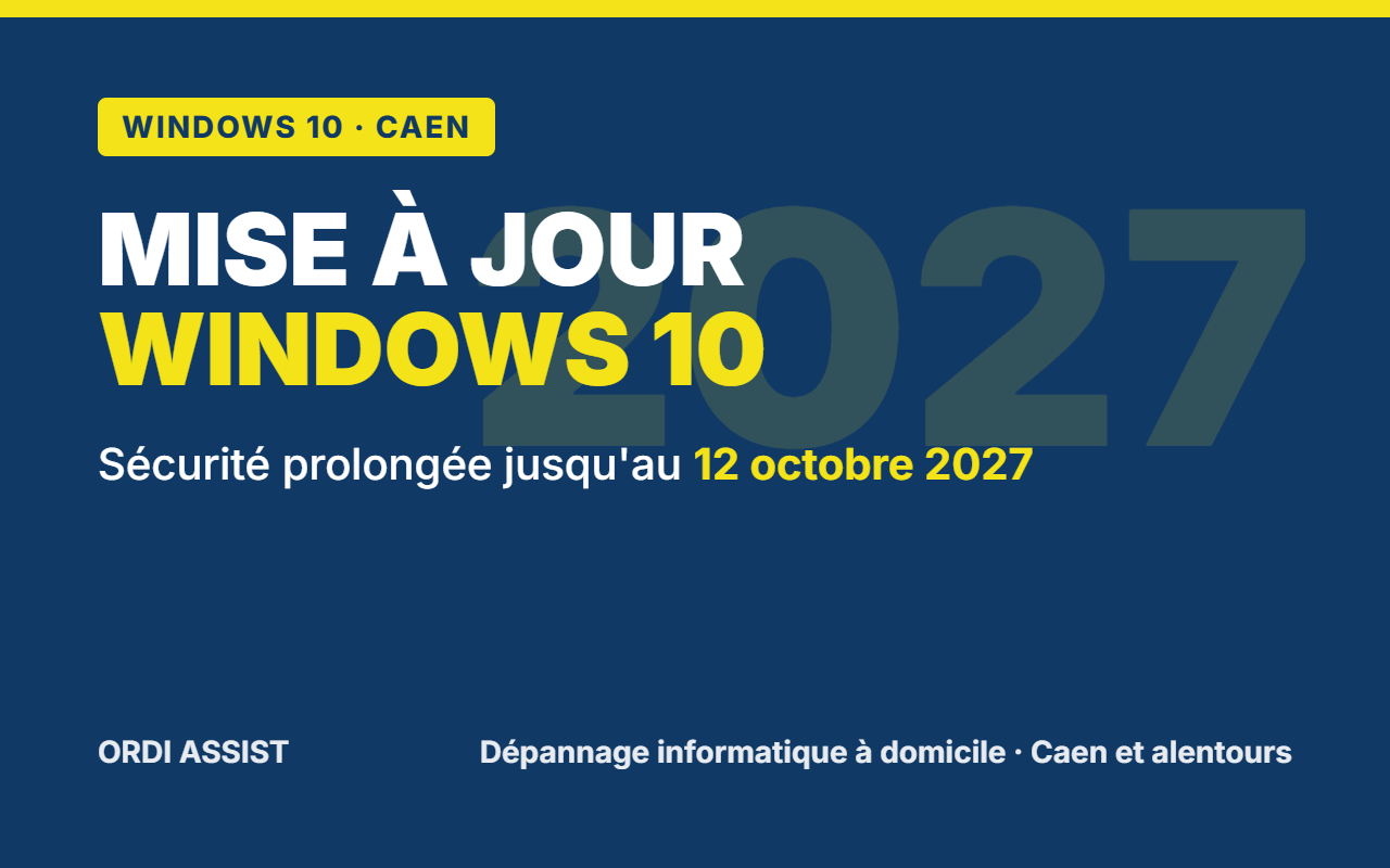 Mise à jour Windows 10 à Caen jusqu’en 2027