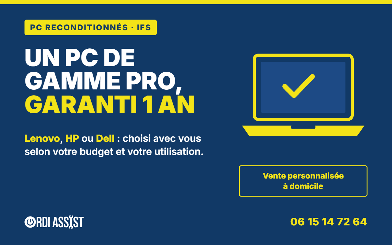 PC reconditionné à Ifs, garanti 1 an